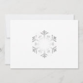 Invitation Parties scintillant et ruban en argent | Noël (Dos)