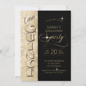 Invitation Parties scintillant et Shine Quinceanera Noir/Or I (Devant)