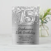 Invitation Parties scintillant étincelante Ballons d'argent 1 (Debout devant)