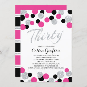 Invitation Parties scintillant étincelante Confetti   30e ann