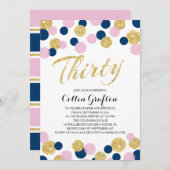 Invitation Parties scintillant étincelante Confetti | 30e ann (Devant / Derrière)