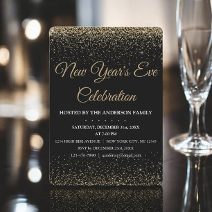 Invitation parties scintillant étincelante du Nouvel An 2022