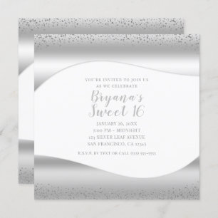 Invitation Parties scintillant étincelante en argent Glam Swe
