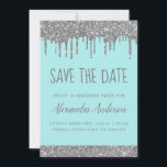 Invitation Parties scintillant étincelante en argent Sweet 16<br><div class="desc">Argent et Turquoise Aqua Robin's Egg Blue Sparkle Dripping Parties scintillant Sweet sixteen - 16 Fête d'anniversaire de fille Enregistrer la date Invitation. Cette invitation est parfaite pour la Sparkle Parties scintillant Sweet 16th Birthday Party qui cherche à célébrer dans un style élégant et moderne.</div>