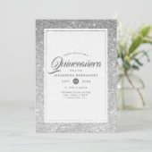 Invitation Parties scintillant étincelante en diamant d'argen (Debout devant)