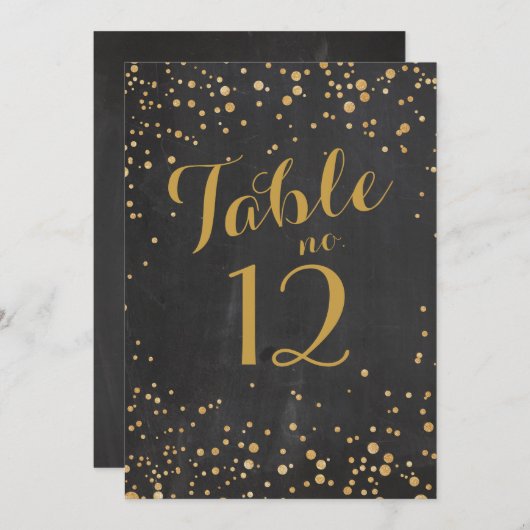 Invitation Parties scintillant étincelante Numéro de tableau  (Devant / Derrière)