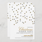 Invitation Parties scintillant étincelante Points Noël Invita (Devant / Derrière)