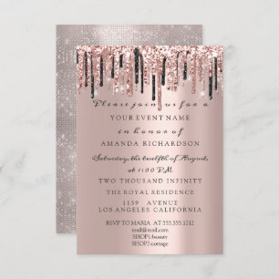 Invitation Parties scintillant étincelante Rose Drives Classy
