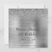 Invitation Parties scintillant étincelante Silver Foil 21e an (Devant)