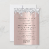 Invitation Parties scintillant étincelante Silver Grey Rose n (Devant)