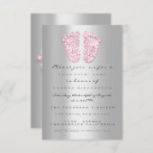 Invitation Parties scintillant étincelle Baby shower pieds ro (Devant / Derrière)