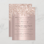 Invitation Parties scintillant étincelle Glam Rose Fête des m (Devant / Derrière)