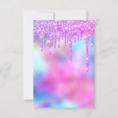 Invitation Parties scintillant étincelle goutte argent licorn (Dos)