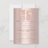 Invitation Parties scintillant étincelle Rose ConfettiPieds d (Devant)