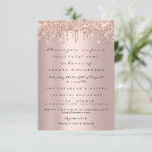 Invitation Parties scintillant étincelle Rose Gold Sweet 16th (Debout devant)