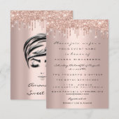 Invitation Parties scintillant étincelle Rose Gold Sweet 16th (Devant / Derrière)