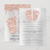 Invitation Parties scintillant étincelle Rose GreyPieds de do (Devant / Derrière)