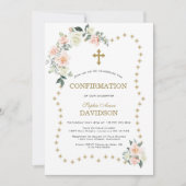 Invitation Parties scintillant Étincelles Fleurs de cadre Gol (Devant)