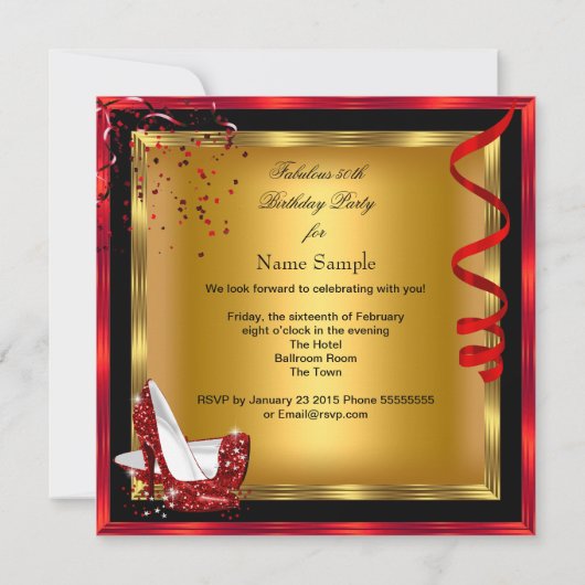 Invitation Parties scintillant fabuleuse Rouge talons hauts O (Dos)