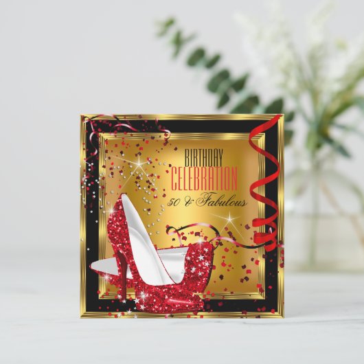 Invitation Parties scintillant fabuleuse Rouge talons hauts O (Debout devant)