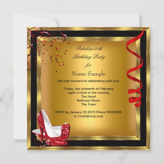 Invitation Parties scintillant fabuleuse Rouge talons hauts O (Dos)