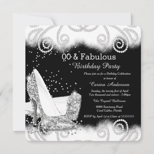 Invitation Parties scintillant fabuleuse Silver talons hauts  (Dos)