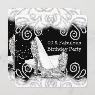 Invitation Parties scintillant fabuleuse Silver talons hauts