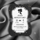 Invitation Parties scintillant Fancy noire étincelante annive