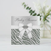 Invitation Parties scintillant Faux Zebra Baby shower d'impre (Debout devant)