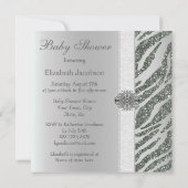 Invitation Parties scintillant Faux Zebra Baby shower d'impre (Dos)