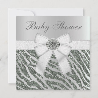 Invitation Parties scintillant Faux Zebra Baby shower d'impre