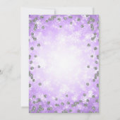 Invitation Parties scintillant Festive Argent Violet Mariage  (Dos)