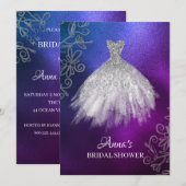 Invitation *~* Parties scintillant Fête des mariées blanche r (Devant / Derrière)