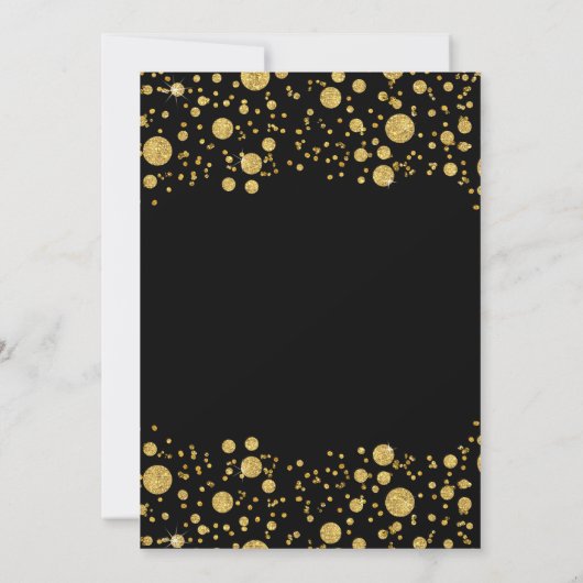 Invitation Parties scintillant Feuille d'or Confetti Dots Cou (Dos)