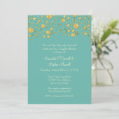 Invitation Parties scintillant Feuille d'or Confetti Dots Cou (Debout devant)