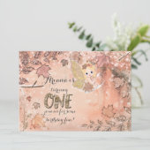 Invitation Parties scintillant Feuilles Hiver Automne Fée Fée (Debout devant)