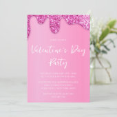 Invitation Parties scintillant fille rose Saint Valentin (Debout devant)