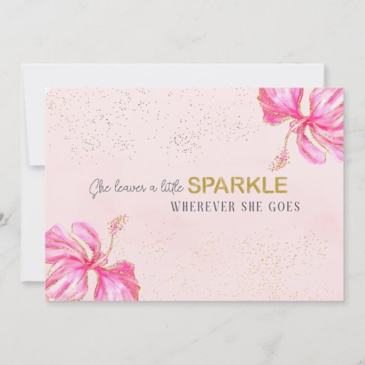 Invitation Parties scintillant Flamant rose rose Cheetah Grad (Dos)