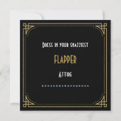 Invitation Parties scintillant Flapper Gold des années 20 Bla (Dos)