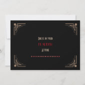 Invitation Parties scintillant Flapper Gold des années 20 Red (Dos)