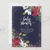 Invitation parties scintillant fleurie baby shower d'hiver in (Devant)