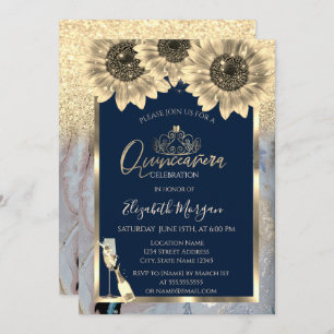 Invitation Parties scintillant, Fleurs de soleil, GlassTiara