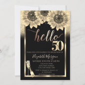 Invitation Parties scintillant, Fleurs de soleil, Noir de ver (Devant)