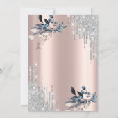 Invitation Parties scintillant, Fleurs d'hiver 75e anniversai (Dos)