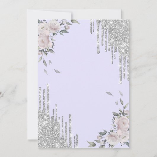 Invitation Parties scintillant, Fleurs Lavander 40e anniversa (Dos)