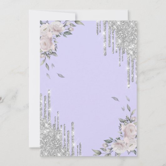 Invitation Parties scintillant, Fleurs Lavander 50e anniversa (Dos)