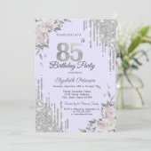 Invitation Parties scintillant, Fleurs Lavander 85e anniversa (Debout devant)
