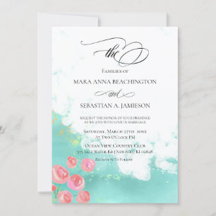 Invitation *~* Parties scintillant Fleurs Monnaie Abstraite m