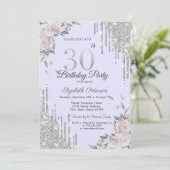 Invitation Parties scintillant, Fleurs pourpres 30e anniversa (Debout devant)