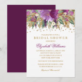 Invitation Parties scintillant Floral Étincelle Fête des mari (Devant / Derrière)